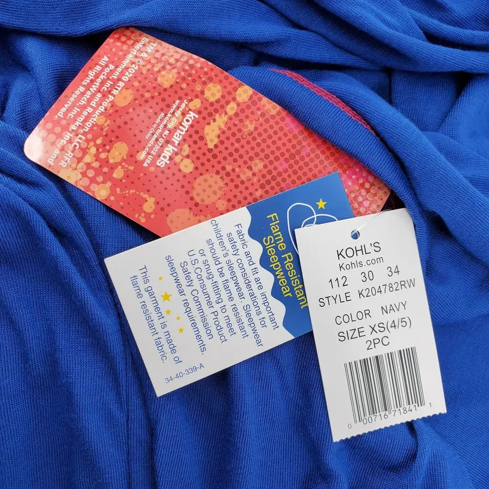 Ryan's World Top and Bottom‎ Pajama Set Navy Blue Boy's Size X-Small 4/5 New